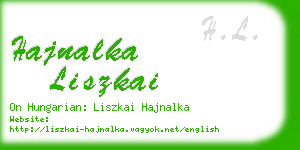 hajnalka liszkai business card